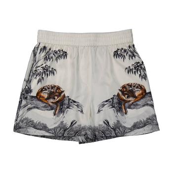 Burberry | Ladies Deer Sketch Print Mulberry Silk Shorts商品图片,4.2折, 满$300减$10, 独家减免邮费, 满减