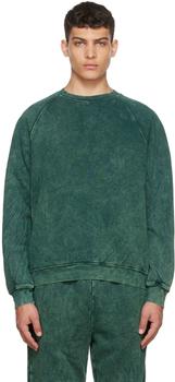 Les Tien | Green Cotton Sweatshirt商品图片,4折