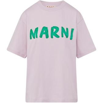 Marni | 有机棉平纹带标识印花T恤商品图片,