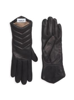 商品Agnelle | Apoline Quilted Leather Gloves,商家Saks OFF 5TH,价格¥567图片