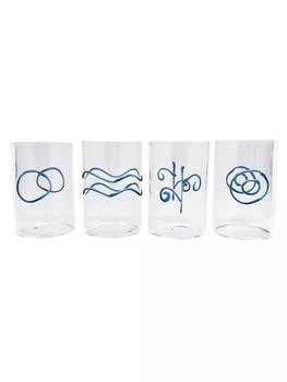 Mariposa | Appliqué 4-Piece Double Old-Fashioned Glass Set,商家Saks Fifth Avenue,价格¥668