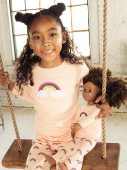 商品Leveret | Matching Girl and Doll Cotton Retro Rainbow Pajamas 2 YEARS,商家Verishop,价格¥273图片