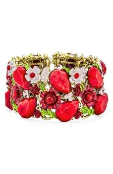 BLING JEWELRY | Wide Red Crystal Flower Bracelet,商家Nordstrom Rack,价格¥149