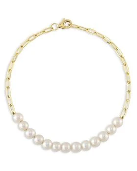 Moon & Meadow | 14K Yellow Gold Jackie Cultured Freshwater Pearl Paperclip Link Bracelet,商家Bloomingdale's,价格¥4116