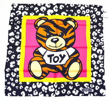 推荐Moschino莫斯奇诺  玩具熊围巾 - 黑白粉黄混合色商品