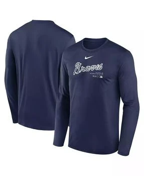 NIKE | Men's Navy Atlanta Braves Authentic Collection Practice Performance Long Sleeve T-Shirt,商家Macy's,价格¥254