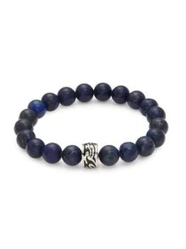 推荐Silvertone & Lapis Beads Bracelet商品