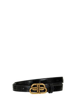 巴黎世家腰带代购, Balenciaga | Bb Super 15 Croc Embossed Leather Belt商品图片 
