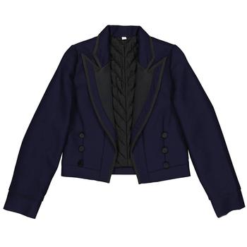 推荐Burberry Girls Navy Satin Trim Wool Twill Tailored Jacket, Size 12Y商品