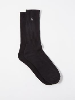 推荐Pack of six logo-embroidered cotton-blend socks商品