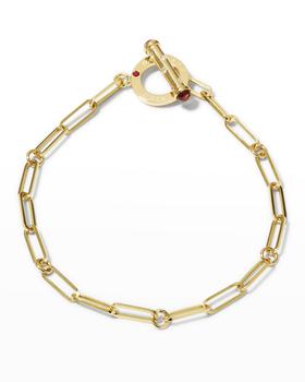 商品Yellow Gold Paperclip Chain Bracelet with Diamond Toggle图片