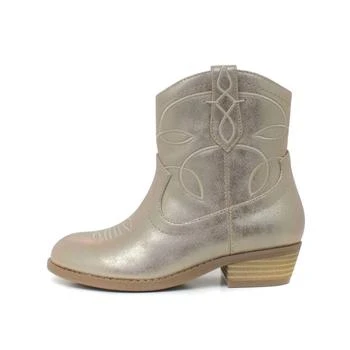 MIA | Girl's Little Kita Metallic Western Boot In Gold,商家Premium Outlets,价格¥469