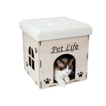 Pet Life | Pet Life  'Kitty Kallapse' Collapsible Folding Kitty Cat House Tree Bed Ottoman Bench Furniture,商家Premium Outlets,价格¥459