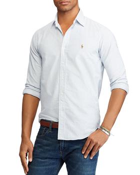 推荐Classic Fit Long Sleeve Striped Cotton Oxford Button Down Shirt商品