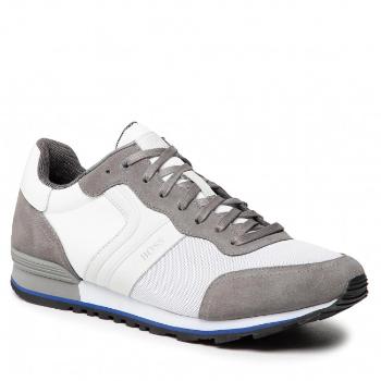 推荐HUGO BOSS 男士灰色白色拼色织物配皮运动鞋 50433661-061商品