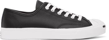 Converse | Black Leather Jack Purcell OX Sneakers商品图片,独家减免邮费