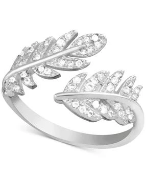 Essentials | Cubic Zirconia Leaf Open Silver Plate Ring,商家Macy's,价格¥128