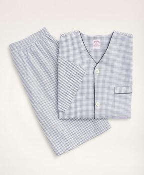 Brooks Brothers | Oxford Cotton Tattersal Short Pajamas商品图片,6折