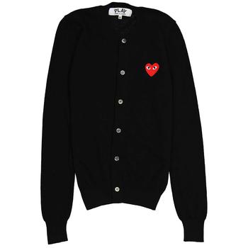 product Comme Des Garcons Ladies Heart Logo Cardigan In Black image