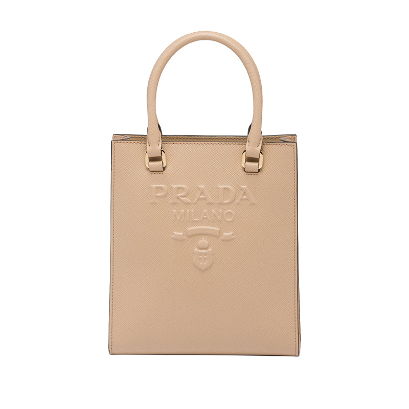 美国prada包, Prada | PRADA/普拉达 22新款 女士小号砂米黄saffiano皮革珐琅徽标拆卸织物肩带单肩手提斜挎包1BA333_NZV_F0036_V_N2A商品图片 包邮包税