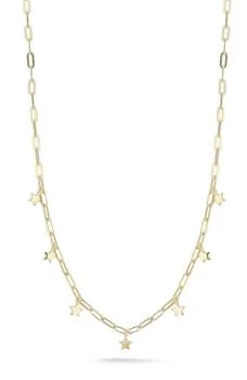 GLAZE JEWELRY | 14K Gold Plated Sterling Silver Star Charm Necklace,商家Nordstrom Rack,价格¥349