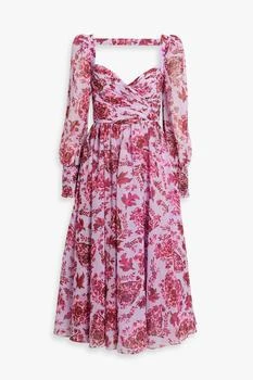 Badgley Mischka | Cutout floral-print chiffon midi dress 5.1折×额外8折x额外9.5折, 额外八折, 额外九五折