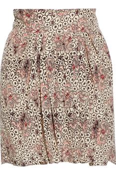 isabel marant etoile真假, Isabel Marant | Hamen pleated printed silk crepe de chine mini skirt商品图片 3折