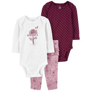 Carter's | Baby Girls Bodysuits and Pants, 3 Piece Set商品图片,