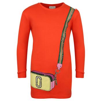 Orange Long Sleeve Bag Print Dress product img