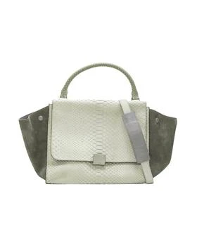 [二手商品] Celine | CELINE Phoebe Philo Trapeze grey scaled leather suede flared flap satchel bag 8.5折