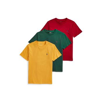 Ralph Lauren | Big Boys Jersey Crewneck T-shirt, Pack of 3商品图片,7折×额外8折, 额外八折