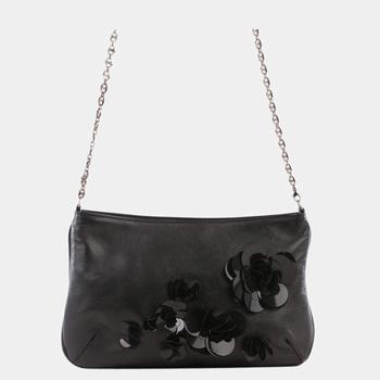 celine腋下包, [二手商品] Celine | Celine Black Leather Floral Appliqué Shoulder Bag商品图片 