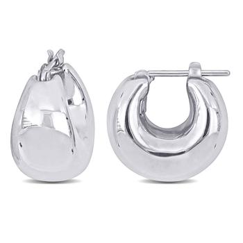 商品Amour | 13.5mm Wide Huggie Earrings In 14K White Gold,商家Jomashop,价格¥5734图片