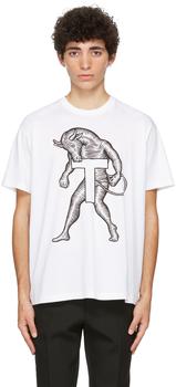男装burberry t恤, Burberry | 白色 Mythical Alphabet 系列 Large T 有机棉 T 恤商品图片 