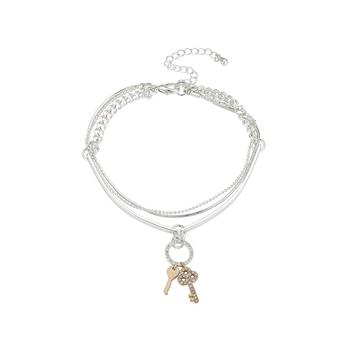 Unwritten | Two-Tone Crystal Key Triple Strand Bracelet商品图片,3.5折