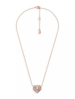 Michael Kors | 14K Rose Gold-Plated & Cubic Zirconia Heart Pendant Necklace 