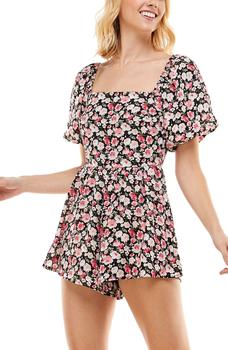 ROW A, ROW A | Floral Puff Sleeve Romper商品图片 7.1折