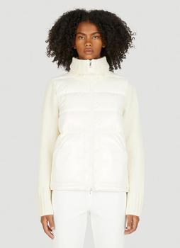moncler polo, Moncler | Quilted Zip Knit Jacket in Cream商品图片 