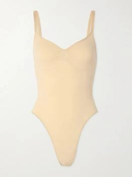 SKIMS | Seamless Sculpt Low Back 丁字裤式连体衣 （颜色：sand）,商家NET-A-PORTER,价格¥435