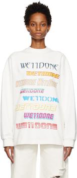 We11done | White Printed Sweatshirt商品图片,4.3折