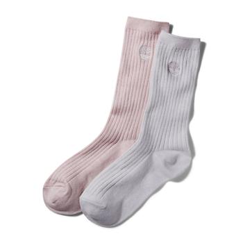 Timberland | Women's 2-Pack Ribbed Boot Socks in Pink商品图片,