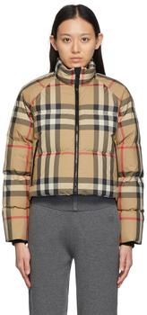 burberry羽绒服, Burberry | Beige Down Vintage Check Jacket商品图片 