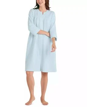 Miss Elaine | Plus Size Embroidered Waffle-Knit Grip Robe,商家Macy's,价格¥703