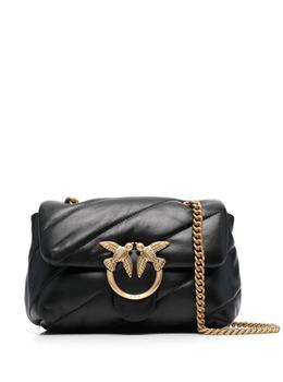 pinko bag链条包, PINKO | Black Shoulder Bag in Sheep Nappa, Diagonal Quilted Processsing, Gold Chain Shoulder Strap and Buckle Logo, Dimension: 21x15x9,5 Woman商品图片 7.5折