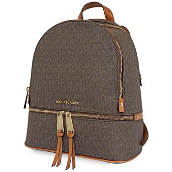 mk双肩包图片, Michael Kors | Rhea Medium Logo Print Backpack - Brown商品图片 7.2折