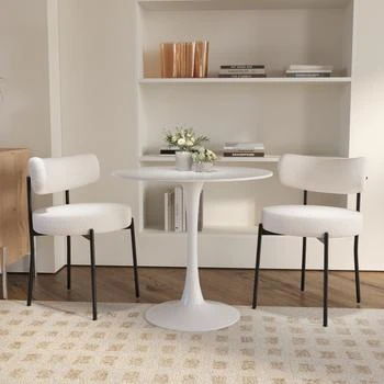 Streamdale Furniture | Streamdale 3 Pieces 31.5-Inch round dining table set for 2 and 2 pieces Upholstered Chairs for Four Person,商家Premium Outlets,价格¥2991