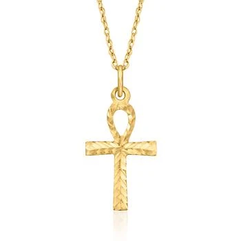 Ross-Simons | Ross-Simons 14kt Yellow Gold Ankh Cross Pendant Necklace in 14kt Yellow Gold,商家Premium Outlets,价格¥878