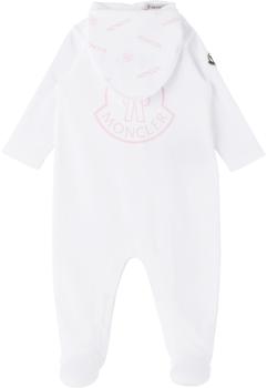 商品Moncler | Baby White Printed Jumpsuit & Bib Set,商家SSENSE,价格¥1959图片