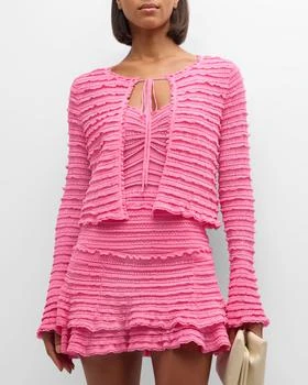 LOVESHACKFANCY | Celosia Tiered Ruffle Cardigan,商家Neiman Marcus,价格¥2053