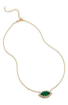 Savvy Cie Jewels | 18K Gold Vermeil CZ Evil Eye Pendant Necklace商品图片,2.6折